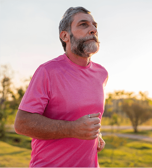Man in pink jogging