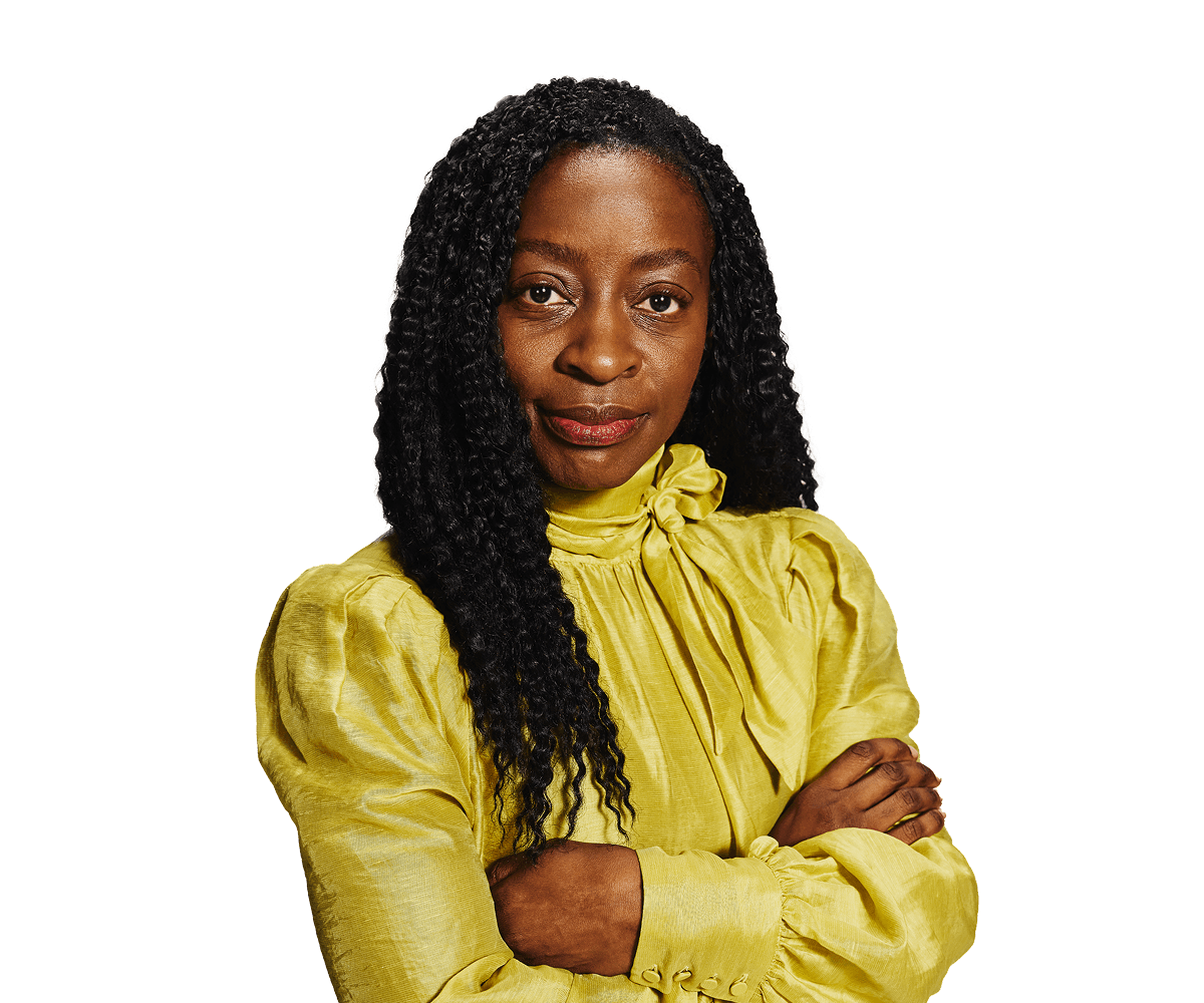 A woman wearing a yellow top