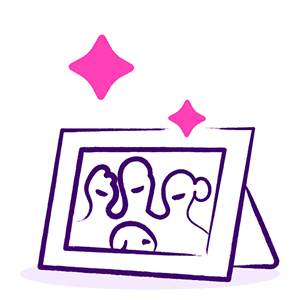 Illustration of family portrait